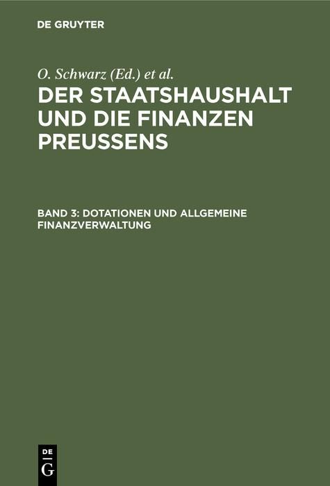 Produktbild: Dotationen und Allgemeine Finanzverwaltung