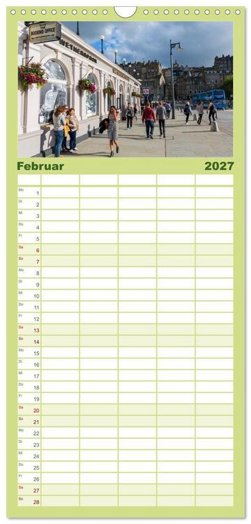 Produktbild: Familienplaner 2027 - Edinburgh - Impressionen aus der schottischen Hauptstadt mit 5 Spalten (Wandkalender, 21 x 45 cm) CALVENDO