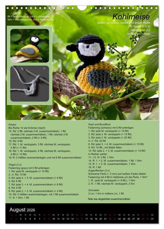 Produktbild: Amigurumi - H&auml;kelideen mit Anleitung (Wandkalender 2026 DIN A3 hoch), CALVENDO Monatskalender