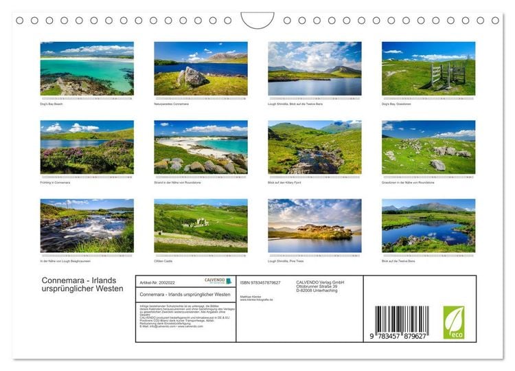 Produktbild: Connemara - Irlands urspr&uuml;nglicher Westen (Wandkalender 2026 DIN A4 quer), CALVENDO Monatskalender