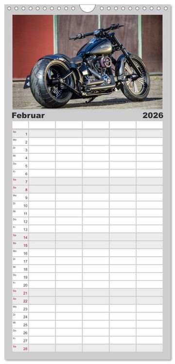 Produktbild: Familienplaner 2026 - Exklusive Best of Fat Ass Custombike Edition, feinste Harleys mit fettem Hintern mit 5 Spalten (Wandkalender, 21 x 45 cm) CALVENDO
