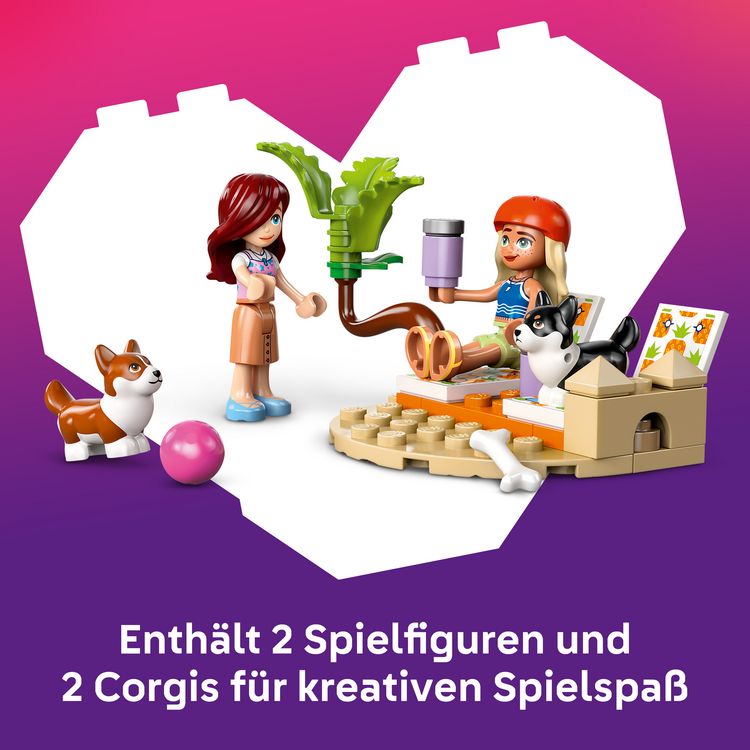Produktbild: LEGO Friends Strandabenteuer mit Hunden, Set mit Corgis, Surfbrett 42641