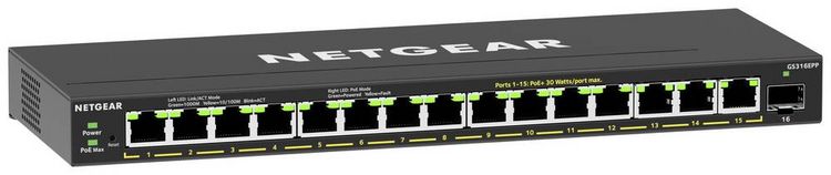 Produktbild: NETGEAR GS316EPP-100PES GS316EPP Netzwerk Switch 16 Port 1 GBit/s PoE-Funktion