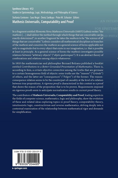 Produktbild: Mathesis Universalis, Computability and Proof