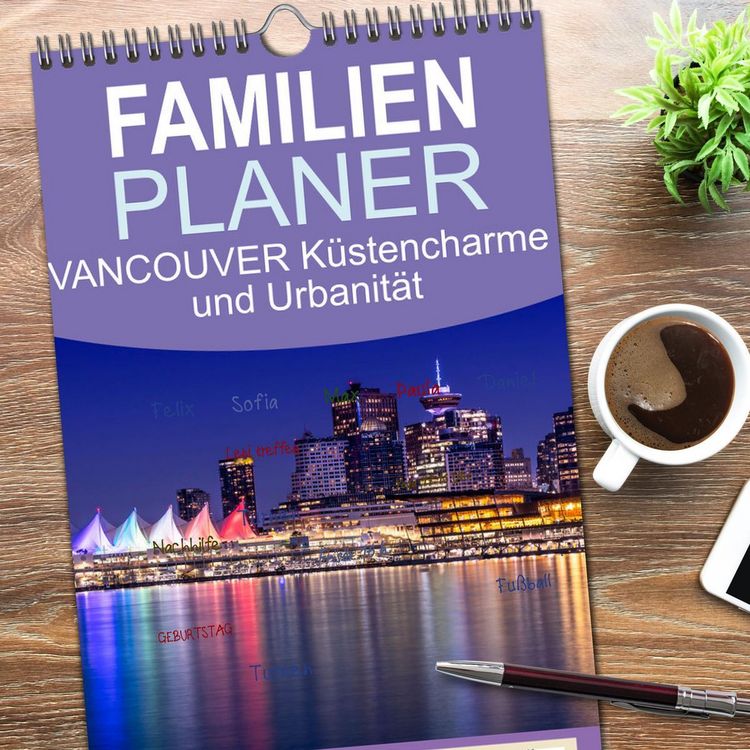 Produktbild: Familienplaner 2026 - VANCOUVER K&uuml;stencharme und Urbanit&auml;t mit 5 Spalten (Wandkalender, 21 x 45 cm) CALVENDO