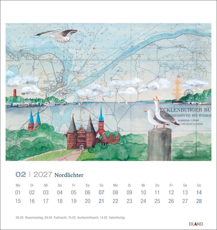 Produktbild: Nordlichter - See(h)karten Postkartenkalender 2027