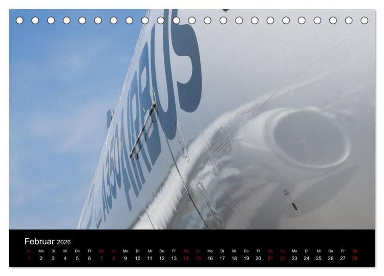 Produktbild: Airbus A350 Hautnah (Tischkalender 2026 DIN A5 quer), CALVENDO Monatskalender