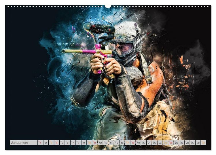 Produktbild: Paintball - extrem cool (Wandkalender 2026 DIN A2 quer), CALVENDO Monatskalender
