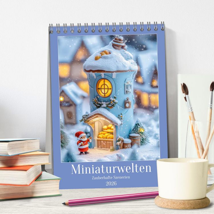 Produktbild: Miniaturwelten - Zauberhafte Szenerien (Tischkalender 2026 DIN A5 hoch), CALVENDO Monatskalender