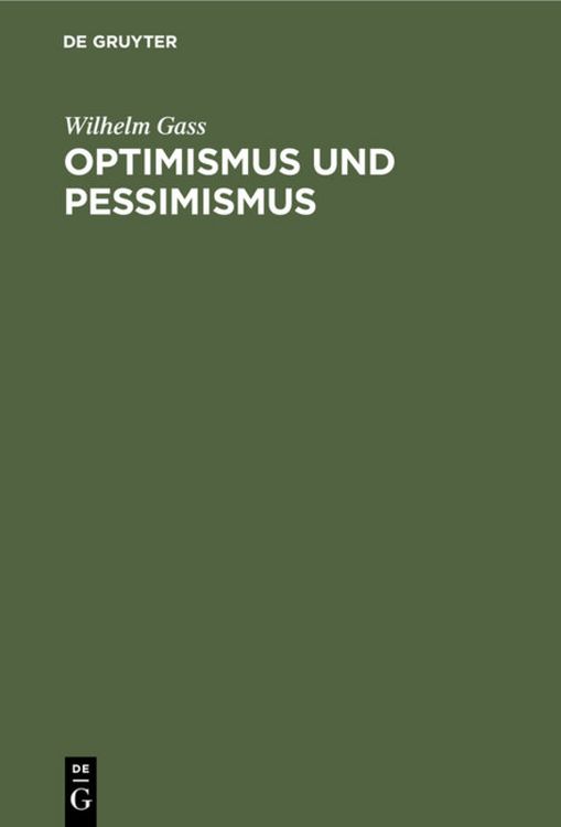 Produktbild: Optimismus und Pessimismus