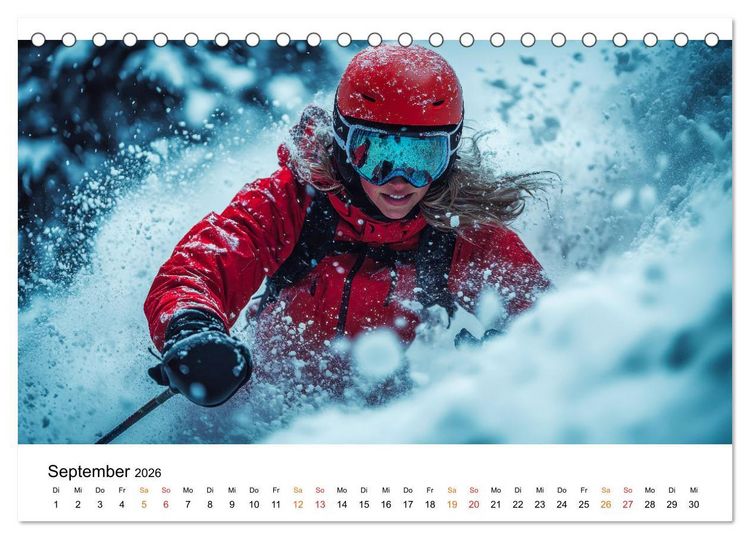 Produktbild: Skifahren - Frauen Power auf der Piste (Tischkalender 2026 DIN A5 quer), CALVENDO Monatskalender