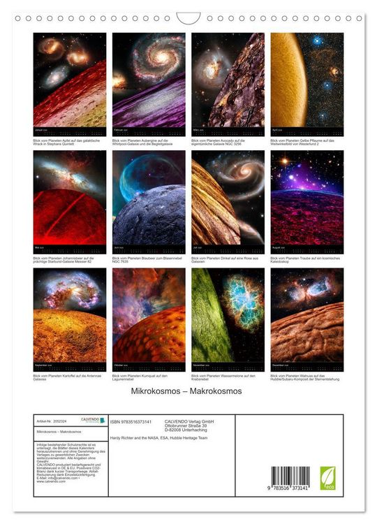 Produktbild: Mikrokosmos &ndash; Makrokosmos (Wandkalender 2026 DIN A3 hoch), CALVENDO Monatskalender