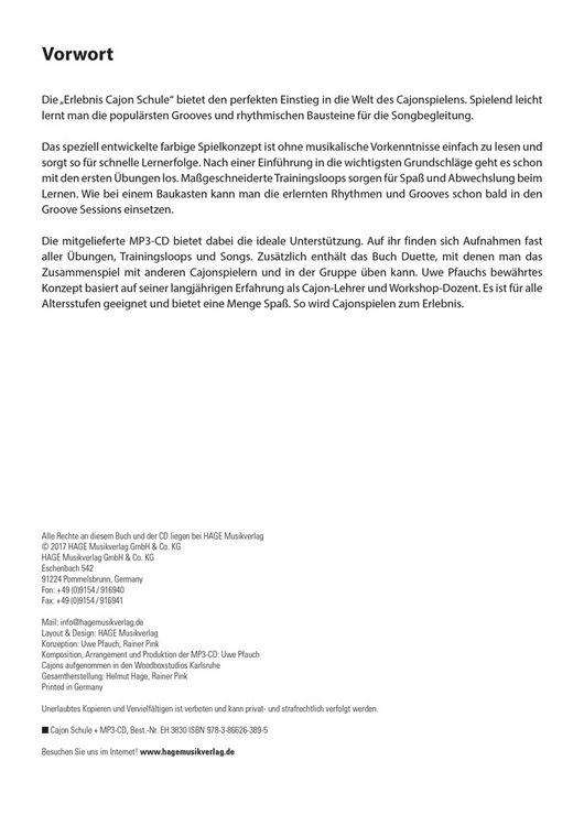 Produktbild: Erlebnis Cajon Schule (mit MP3-CD)
