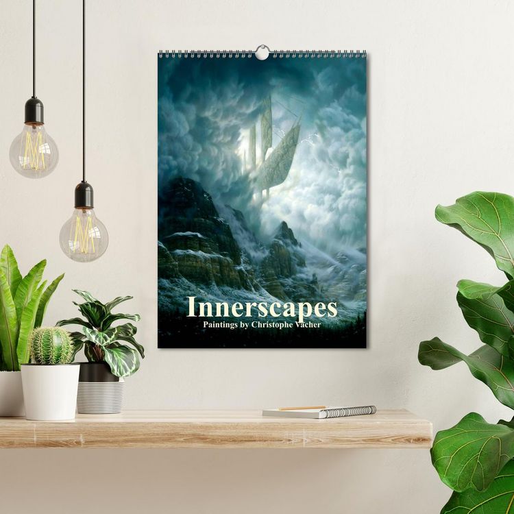 Produktbild: INNERSCAPES Fantasy Paintings by Christophe Vacher (Wall Calendar 2026 DIN A3 portrait), CALVENDO 12 Month Wall Calendar
