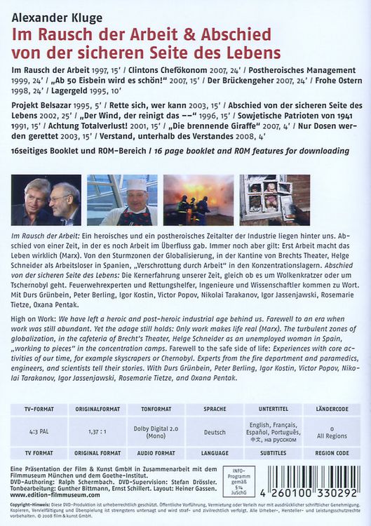 Produktbild: Im Rausch der Arbeit/Abschied von der sicheren Seite des Lebens - Edition Filmmuseum [2 DVDs]