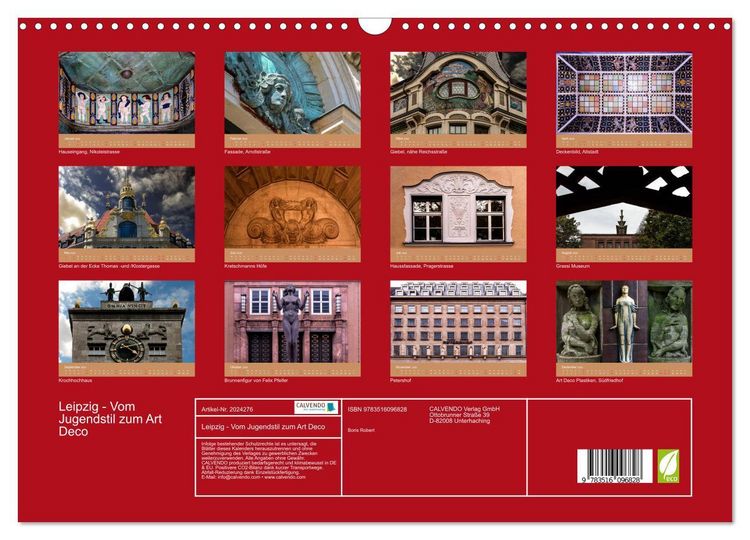 Produktbild: Leipzig - Vom Jugendstil zum Art Deco (Wandkalender 2026 DIN A3 quer), CALVENDO Monatskalender
