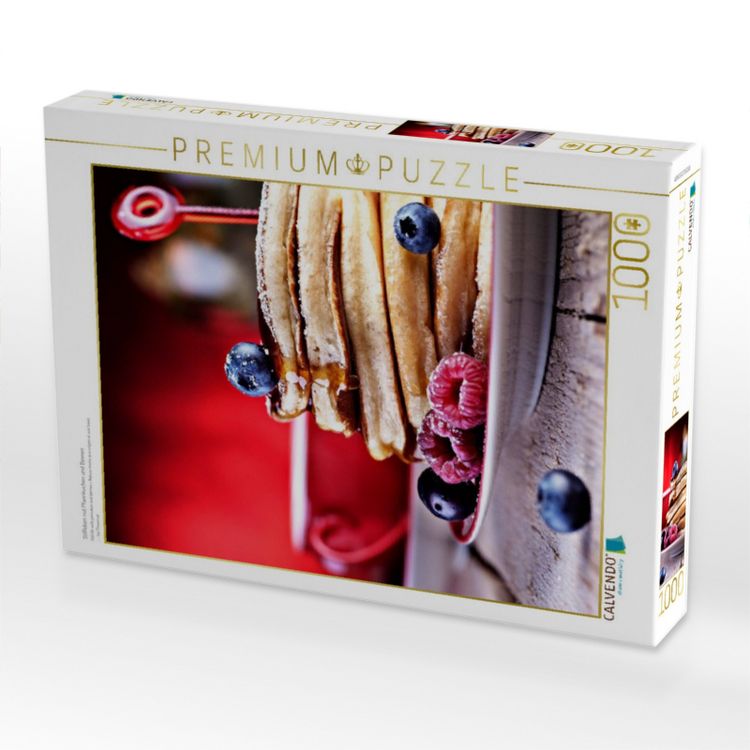 Produktbild: CALVENDO Puzzle Stillleben mit Pfannkuchen und Beeren | 1000 Teile Lege-Gr&ouml;&szlig;e 64x48cm Foto-Puzzle f&uuml;r gl&uuml;ckliche Stunden