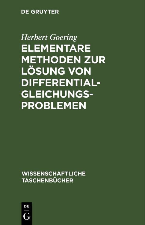 Produktbild: Elementare Methoden zur L&ouml;sung von Differentialgleichungsproblemen