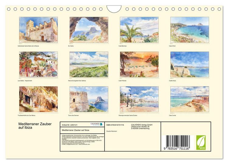 Produktbild: Mediterraner Zauber auf Ibiza (Wandkalender 2027 DIN A4 quer), CALVENDO Monatskalender