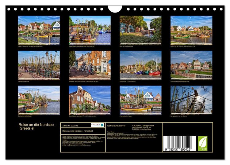 Produktbild: Reise an die Nordsee - Greetsiel (Wandkalender 2026 DIN A4 quer), CALVENDO Monatskalender