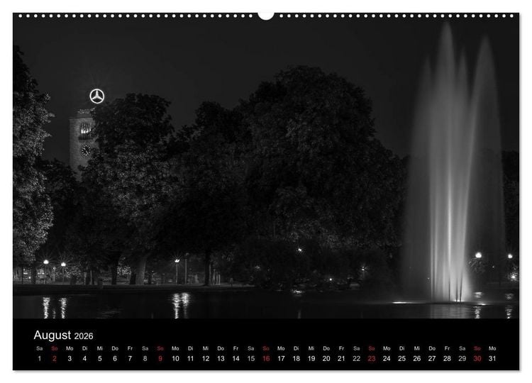 Produktbild: Stuttgart bei Nacht (hochwertiger Premium Wandkalender 2026 DIN A2 quer), Kunstdruck in Hochglanz
