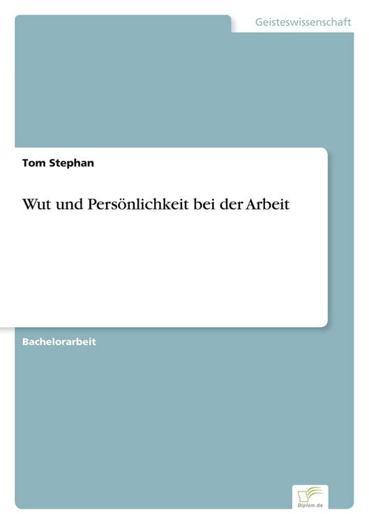 Produktbild: Wut und Pers&ouml;nlichkeit bei der Arbeit