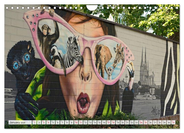 Produktbild: COLOGNE STREETART GALLERY (Wall Calendar 2026 DIN A4 landscape), CALVENDO 12 Month Wall Calendar