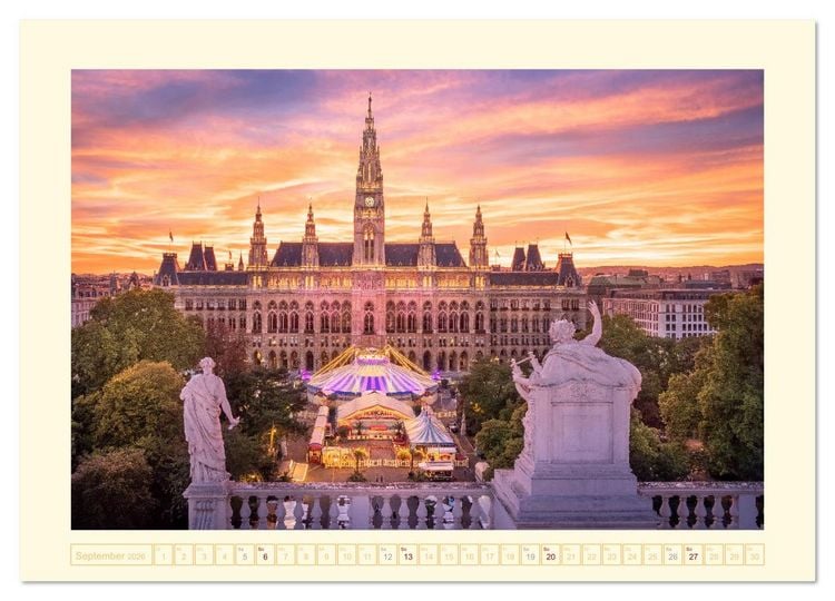 Produktbild: An der sch&ouml;nen blauen Donau - Ein Spaziergang in Wien (Wandkalender 2026 DIN A4 quer), CALVENDO Monatskalender