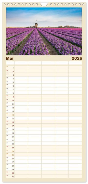 Produktbild: Familienplaner 2026 - Wundersch&ouml;ne Niederlande mit 5 Spalten (Wandkalender, 21 x 45 cm) CALVENDO