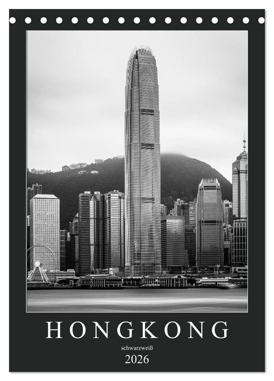 Produktbild: Hongkong schwarzwei&szlig; (Tischkalender 2026 DIN A5 hoch), CALVENDO Monatskalender