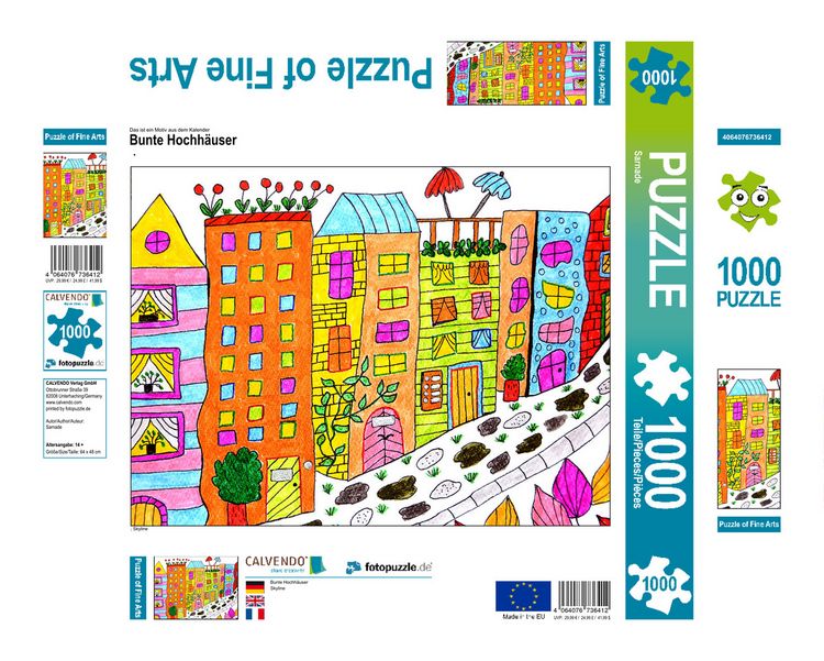 Produktbild: CALVENDO Puzzle Bunte Hochh&auml;user 1000 Teile Lege-Gr&ouml;&szlig;e 640 x 480 cm Foto-Puzzle Bild von None Sarnade
