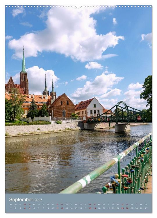 Produktbild: Zeitloses Breslau. Zwischen Br&uuml;cken, Inseln und bunten Fassaden (Wandkalender 2027 DIN A2 hoch), CALVENDO Monatskalender