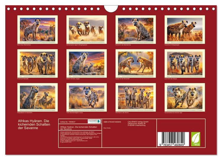Produktbild: Afrikas Hy&auml;nen. Die kichernden Schatten der Savanne (Wandkalender 2026 DIN A4 quer), CALVENDO Monatskalender