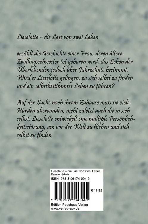 Produktbild: Lieselotte &ndash; die Last von zwei Leben