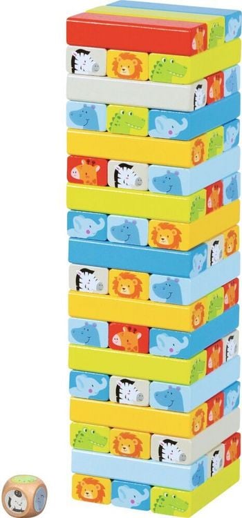 Produktbild: Geschicklichkeitsspiel Wackelturm mit Tiermotiven