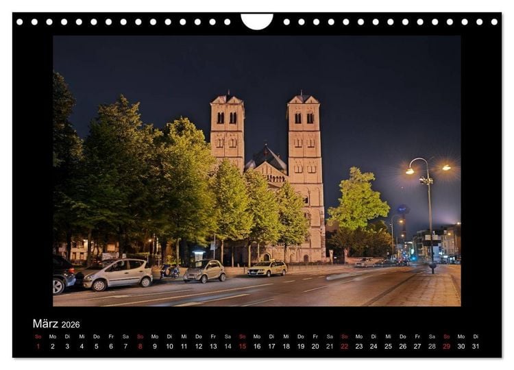 Produktbild: K&ouml;ln &ndash; Nachts 2026 (Wandkalender 2026 DIN A4 quer), CALVENDO Monatskalender