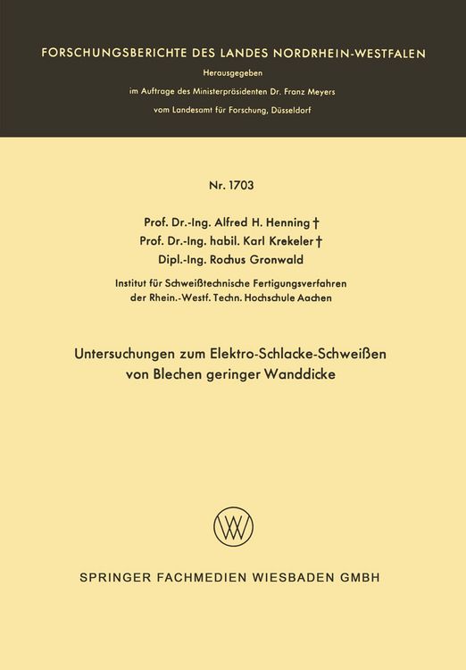 Produktbild: Untersuchungen zum Elektro-Schlacke-Schwei&szlig;en von Blechen geringer Wanddicke