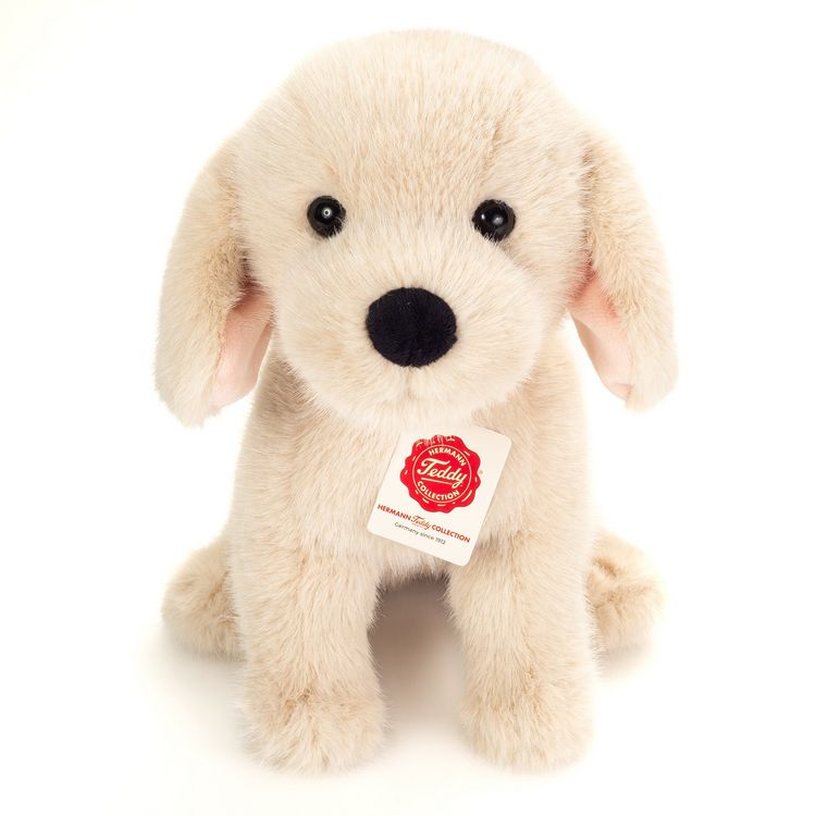 Produktbild: Teddy Hermann 91902 - Hundewelpe Barry sitzend, beige, Pl&uuml;sch, 26 cm