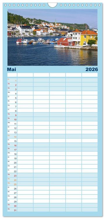 Produktbild: Familienplaner 2026 - Faszination Skandinavien mit 5 Spalten (Wandkalender, 21 x 45 cm) CALVENDO