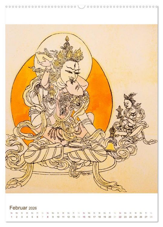 Produktbild: Mit Buddha durchs Jahr: historische Zeichnungen (Wandkalender 2026 DIN A2 hoch), CALVENDO Monatskalender
