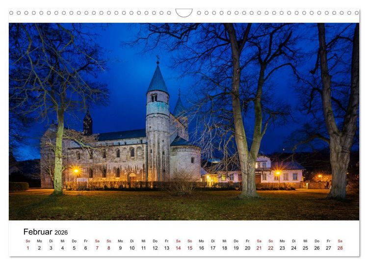 Produktbild: Auf den Spuren der Romanik zur blauen Stunde (Wandkalender 2026 DIN A3 quer), CALVENDO Monatskalender