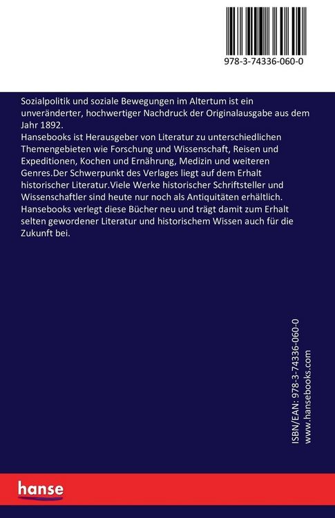 Produktbild: Sozialpolitik und soziale Bewegungen im Altertum