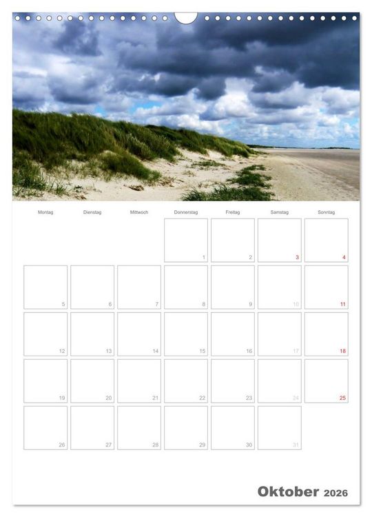Produktbild: D&auml;nemarks Westk&uuml;ste (Wandkalender 2026 DIN A3 hoch), CALVENDO Monatskalender