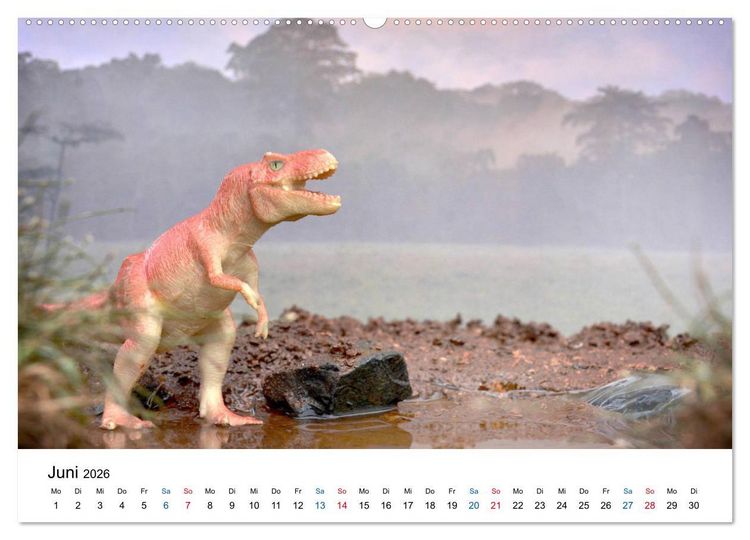 Produktbild: Faszination Urzeit - wenn Spielzeugdinos zum Leben erwachen (Wandkalender 2026 DIN A2 quer), CALVENDO Monatskalender