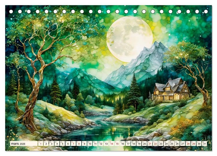 Produktbild: Paysages fluviaux magiques (Calendrier de bureau 2026 DIN A5 vertical), CALVENDO calendrier mensuel