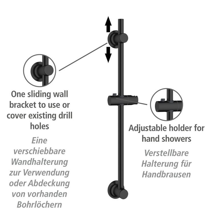 Produktbild: Duschstange ohne Bohren Schwarz, Befestigen ohne Bohren