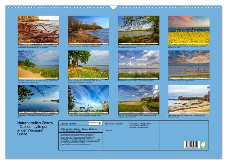 Produktbild: Naturparadies Zierow - Ostsee Idylle pur in der Wismarer Bucht (Wandkalender 2026 DIN A2 quer), CALVENDO Monatskalender