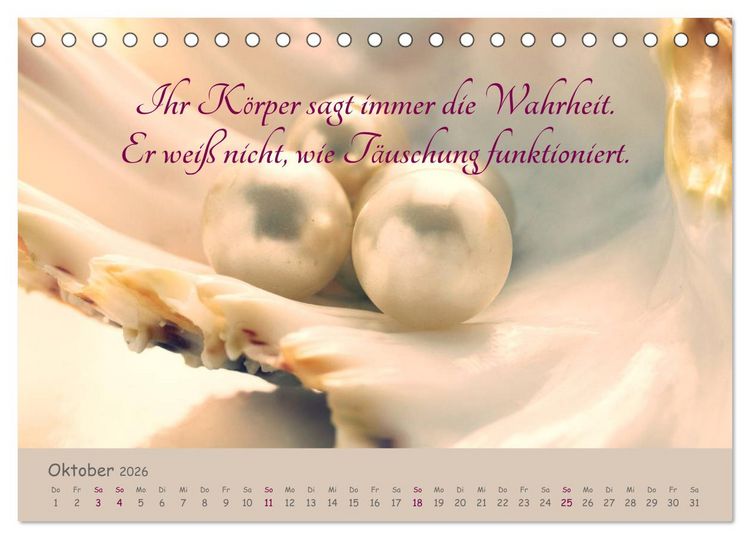 Produktbild: Innere Perlen (Tischkalender 2026 DIN A5 quer), CALVENDO Monatskalender