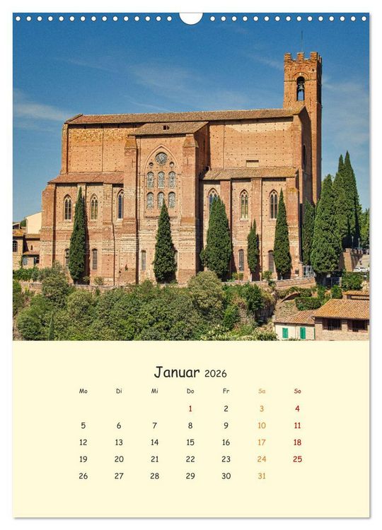 Produktbild: Siena - Impressionen (Wandkalender 2026 DIN A3 hoch), CALVENDO Monatskalender