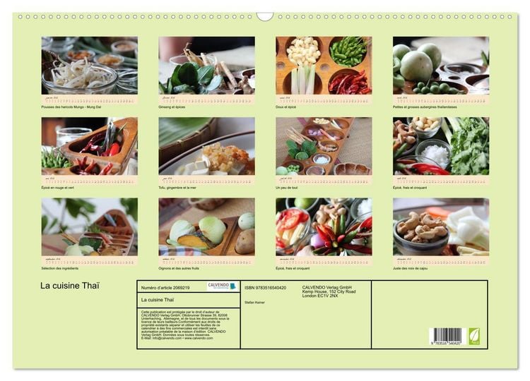 Produktbild: La cuisine Tha&iuml; (Calendrier mural 2026 DIN A2 vertical), CALVENDO calendrier mensuel